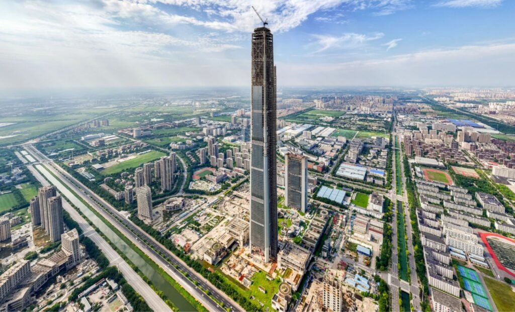 The 597 meter high Goldin Finance 117 Tower pictured in Tianjin, China, on August 28, 2024.