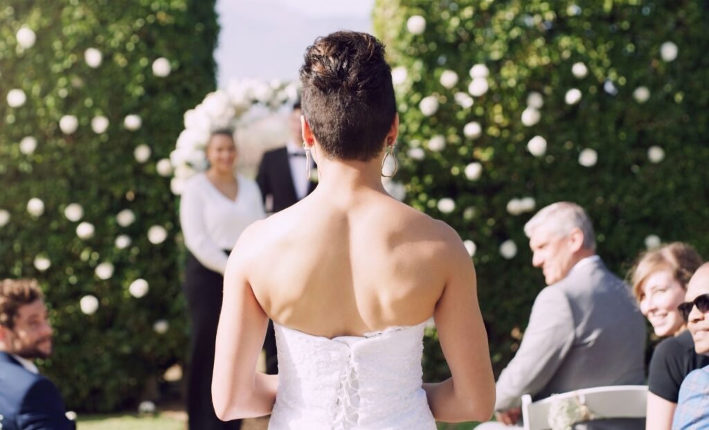 Bride during her wedding ceremony