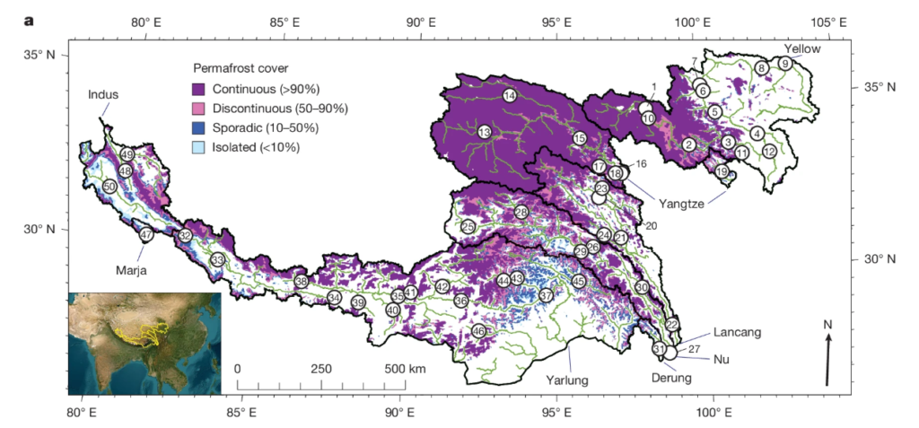 
Map of the QTP shown in an Asia North Lambert Conformal Conic projection