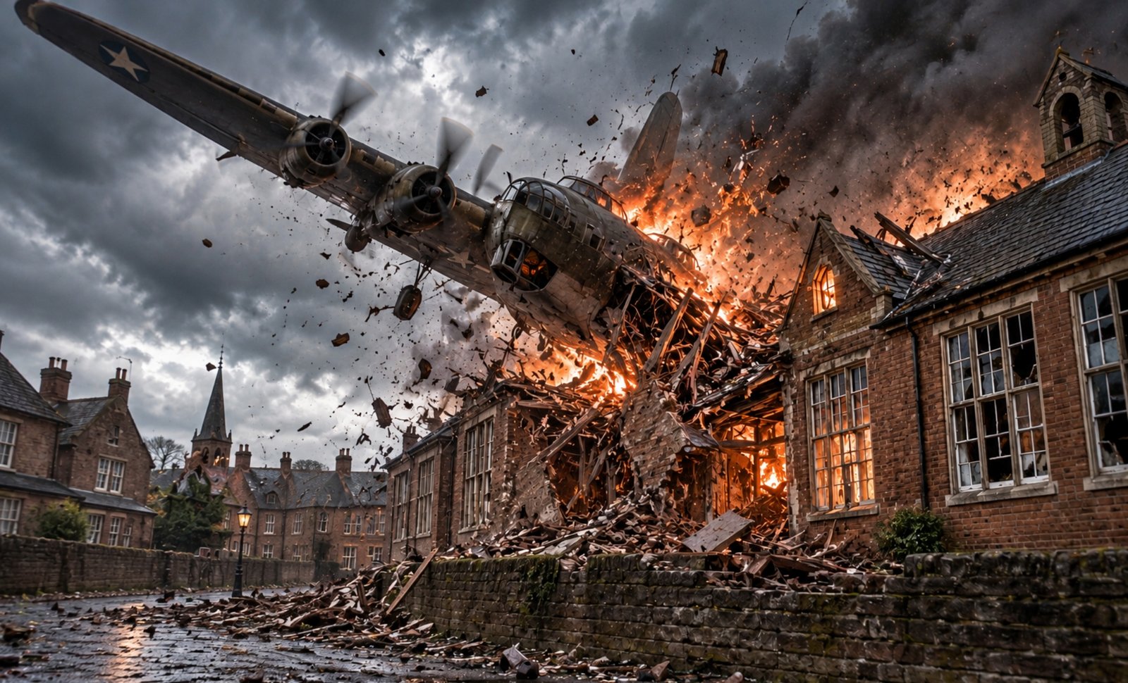 American bomber struck their school during a violent storm